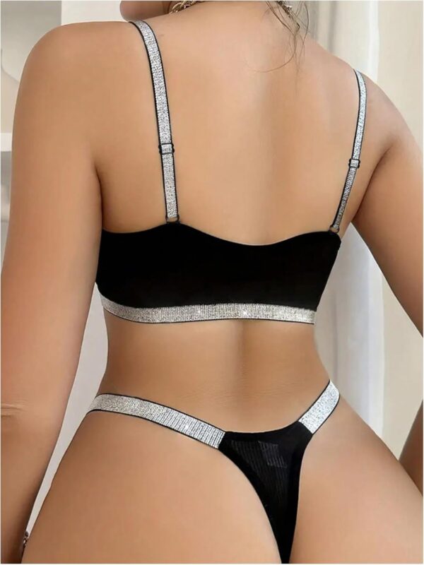 Lingerie for Women Glitter Bra and Thong Panty Underwear Sets - Image 2