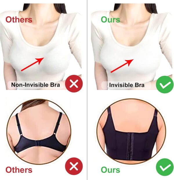 Women Push Up Bra,Full-Coverage Underwire Bra,Hide Back Fat Deep Cup Bra,Smoothing T-Shirt Bra,Sculpting Uplift Bra - Image 2