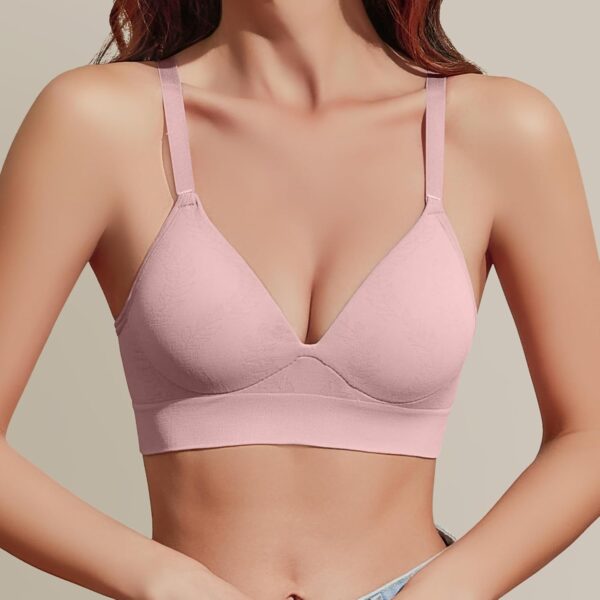 3 Pieces Deep V Wireless Bras for Women Seamless Comfy s Lightly Lined Multicolors Pack - Image 2
