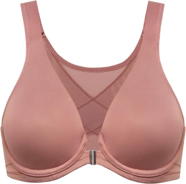 Women Front Closure Bras Posture Full Coverage Plus Size Underwire Unlined Back Support Plunge Seamless Bra