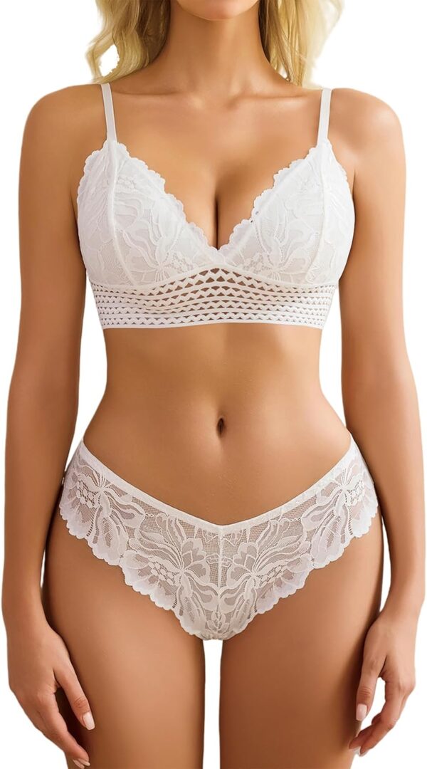 Lingerie Set for Women Sexy Lace Bra and Panty Sets 2 Piece Lace  Set