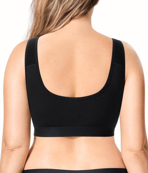 Wireless Zip Front Closure Bras for Women No Underwire Full Coverage Comfort Everyday Post Surgery Compression Bra - Image 2