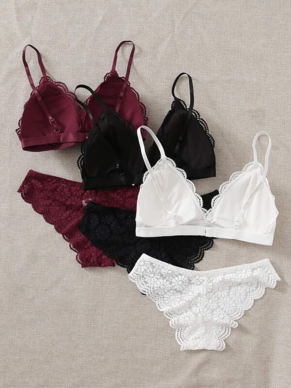 Women Sexy Lingerie Set Lace Matching Bra and Panty Set - Image 2